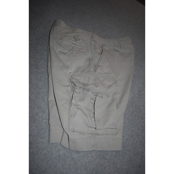Polo Ralph Lauren Cargo Shorts Mens Size 34 Flat Front Tan CHINOS Cotton - Picture 1 of 7